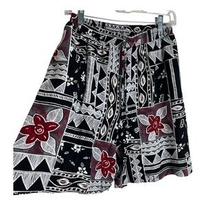 Vintage Panther Aztec Print Wide Leg Shorts Women Size 10
